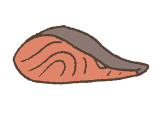 手描きの鮭の切り身