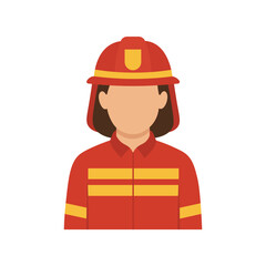 Faceless Female Firefighter Avatar Flat Vector Illustration