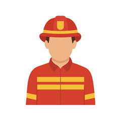 Faceless Male Firefighter Avatar Flat Vector Illustration