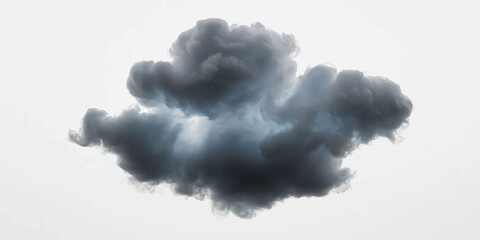 Bright fluffy white smoke on black abstract background in day light time