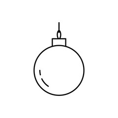 Outline christmas bauble decoration line art icon
