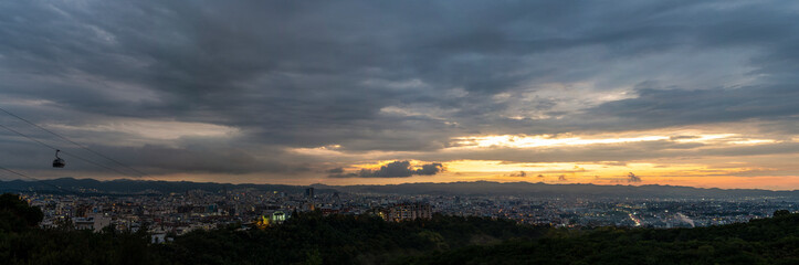 Beautiful sky over Tirana Albania, after rain, in sunset