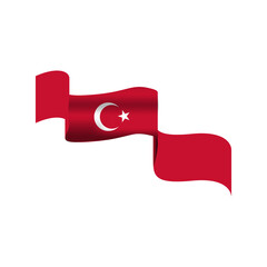Turkish Republic Day Holiday Element Wave Flag Graphic