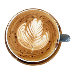 cup of coffee on wooden background