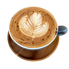 cup of coffee on wooden background