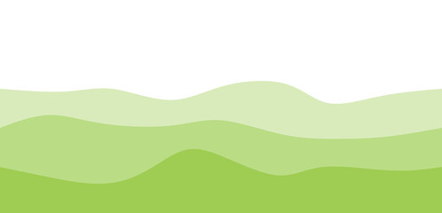 Abstract Green Wavy Layers Background Design. Organic Hills, Nature-Inspired Minimalism with White Copy Space for Text.