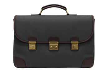 Isolated leather briefcase for professional carrying essentials, business office style