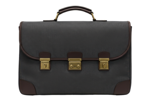 Isolated leather briefcase for professional carrying essentials, business office style