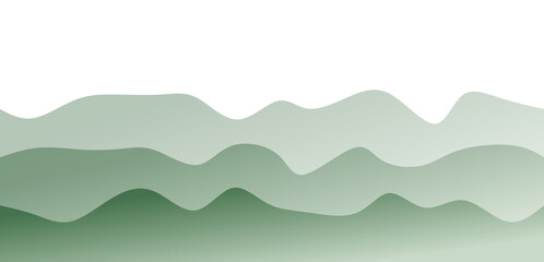 Modern Abstract Green Gradient Waves Background - Rolling Hills and Nature Inspired Design with Copy Space