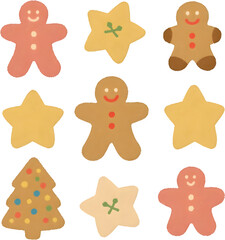 크리스마스쿠키_진저브레드맨_별_트리모양_중앙배치