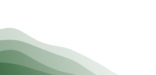 Abstract Green Gradient Waves Background with Flowing Layers and Ample Copy Space for Modern Design