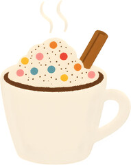 휘핑크림과마시멜로를올린따뜻한핫초코머그컵