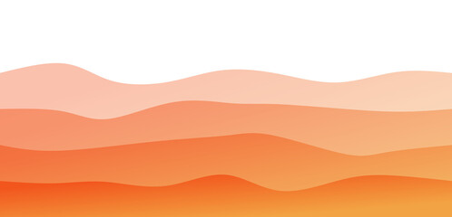Abstract Orange Gradient Background with Wavy Layers and Fluid Curves