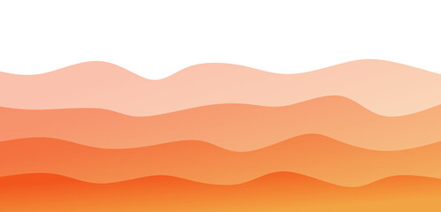 Smooth Abstract Wavy Orange Gradient Layers Background with White Space