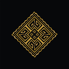 Luxury golden retro ornament decorative abstract art vector