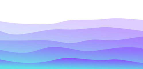 Fluid Wavy Layers Abstract Background with Blue and Purple Gradient Tones & Copy Space