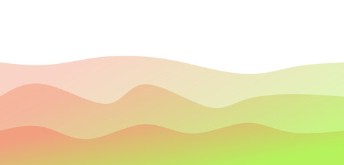 Obraz premium Smooth Abstract Wavy Gradient Background with Fresh Peach and Green Organic Flow Layers