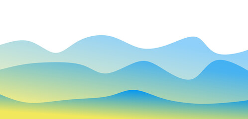 Abstract Wavy Gradient Background with Fluid Blue and Yellow Layers