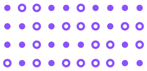 Minimalist Purple Dots and Rings Pattern. Abstract Geometric Background Design.