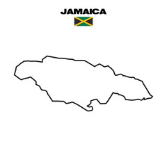 Jamaica country map outline vector illustration template
