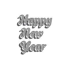 New year day lettering typography art design