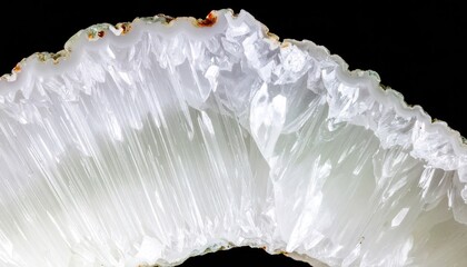 Translucent Milky Quartz Geode Slice Macro Photography