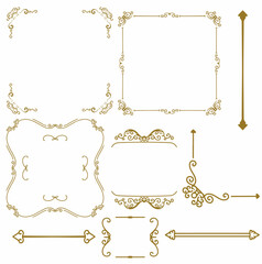 featuring a gold-colored ornament bundle design with various shapesor Artwork