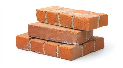 Stack of three terracotta bricks