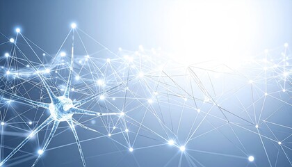 Abstract Neural Network Visualization with Glowing Nodes and Lines