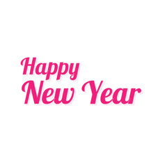 Pink new year's day lettering typography concept
