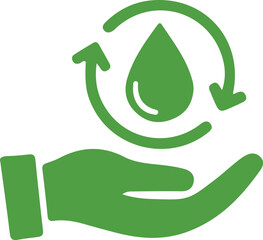 Hand holding a green arrow and leaf, a nature and ecology symbol vector illustration design