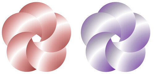 Modern Abstract Gradient Floral Petal Swirls - Pink and Purple Designs