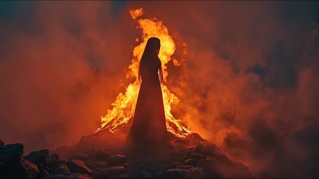 Magical and mystical character. Fairytale person animated video clip. Dark fantasy genre. 