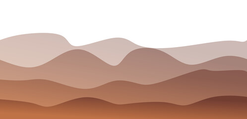Abstract Wavy Earth Tones Landscape Background with Layered Hills and Copy Space
