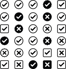Vector icons set of round glossy web buttons and symbols for business illustration design