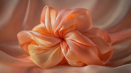 Fototapeta premium Close-up of folded silk fabric with a floral appearance