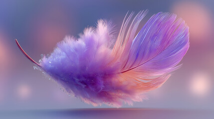 Contrast between weightless floating feather and pinned down feather with symbolic representation generated ai