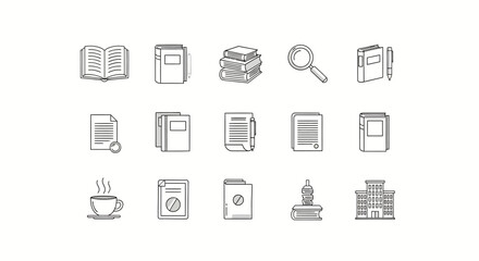 Icon set for design material and graphic resource UI and UX such as travelling, music, business etc.