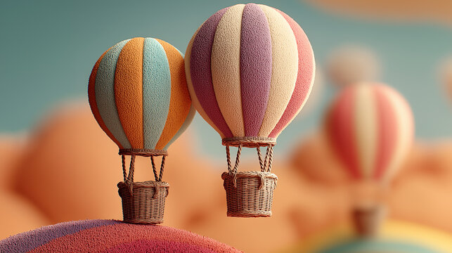 Hot air balloon floating freely contrast concept with symbolic meaning generated ai