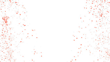 無数の赤と銀の星が乱舞するイラスト：背景透過