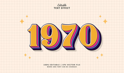 1970s Editable Text Effect Style 3d Colourful Groovy Classic