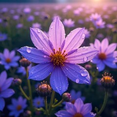 A close-up beautiful image of a purple flower