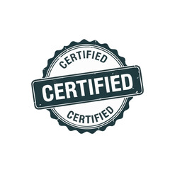 Obraz premium A distressed, vintage-style certified stamp badge prominently displayed, signifying official quality assurance, guarantee, and authentic approval.