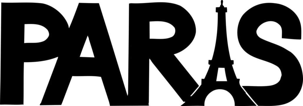 Paris Vector Lettering &ndash; Creative Logo with Eiffel Tower Icon