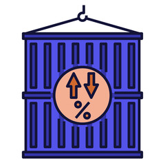 Reciprocal Tariffs Icon Filled Outline Style
