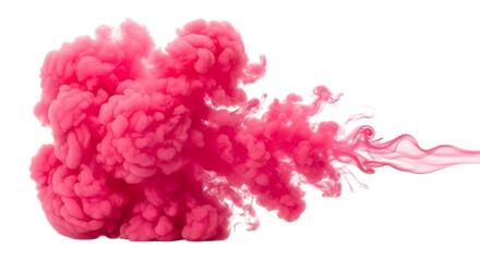 Obraz premium Vibrant pink ink cloud swirling and expanding isolated on transparent background