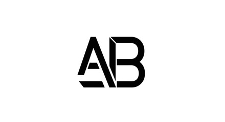 Obraz premium Modern and minimalist black AB letter logo design in vector format for brand identity