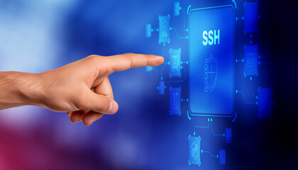 SSH (Secure Shell) encrypts remote server access for secure command execution