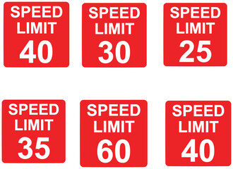 Highway Traffic Sign Displaying Speed Limit
