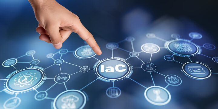 Infrastructure as Code (IaC) automates and manages IT infrastructure using configuration files for consistency and efficiency